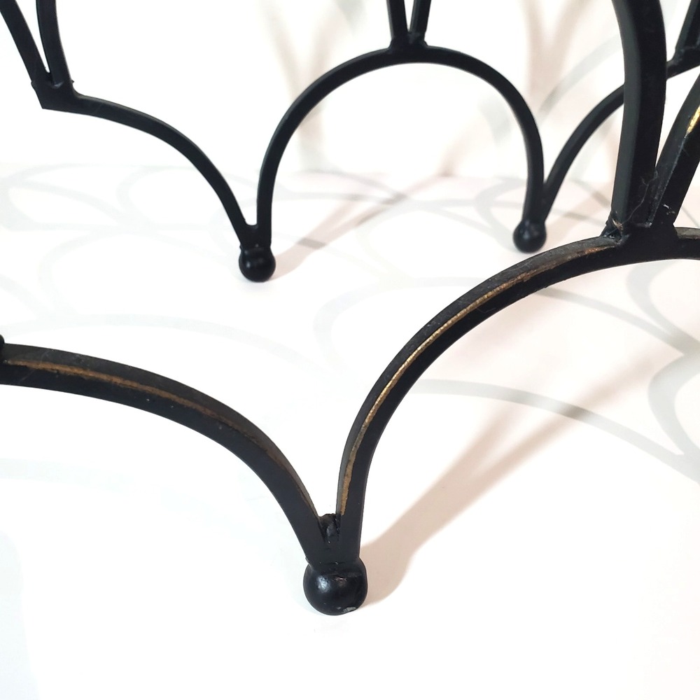 Black Wrought Iron 8-Bottle Freestanding Arch Wine Rack Countertop Display Stand - Picture 5 of 9